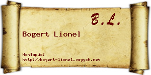 Bogert Lionel névjegykártya